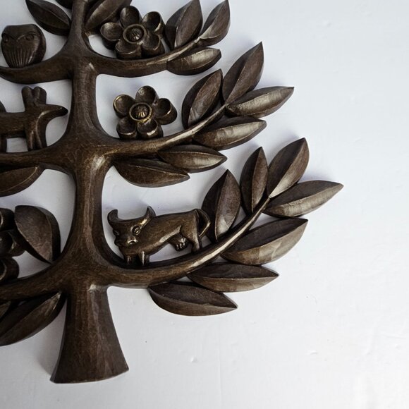 Vintage Homeco Tree of Life Wall Decor – Pair of Mid-Century Syroco Style Plaque - Picture 14 of 16